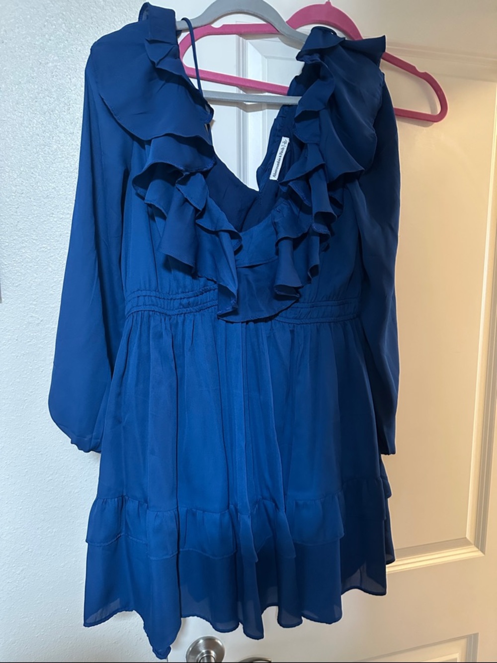 Abercrombie & Fitch Royal Blue Ruffle Mini Dress